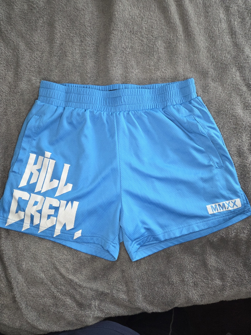 Kill Crew Men's Athletic Shorts in Bright Blue with White Logo